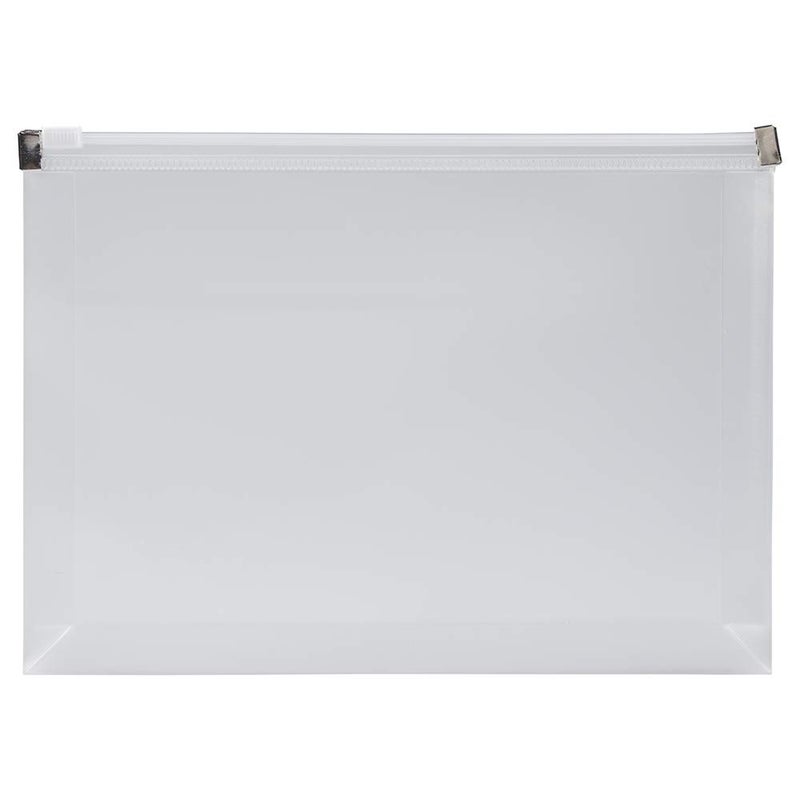 JAM Paper أظرف بلاستيكية من JAM PAPER مع إغلاق بسحاب - صغيرة - 4 1/2 × 6 1/2 - شفافة - 12/عبوة - Image 1